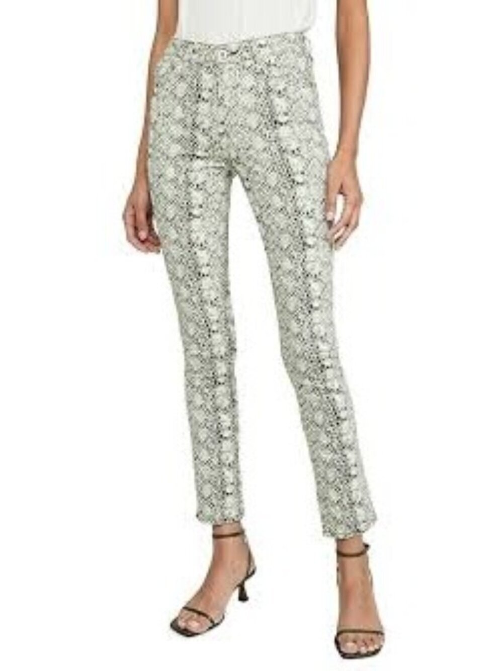 AG Mari High Waist Slim Straight Leg Jeans 26, SILK PYTHON Snake DARK Algae $178